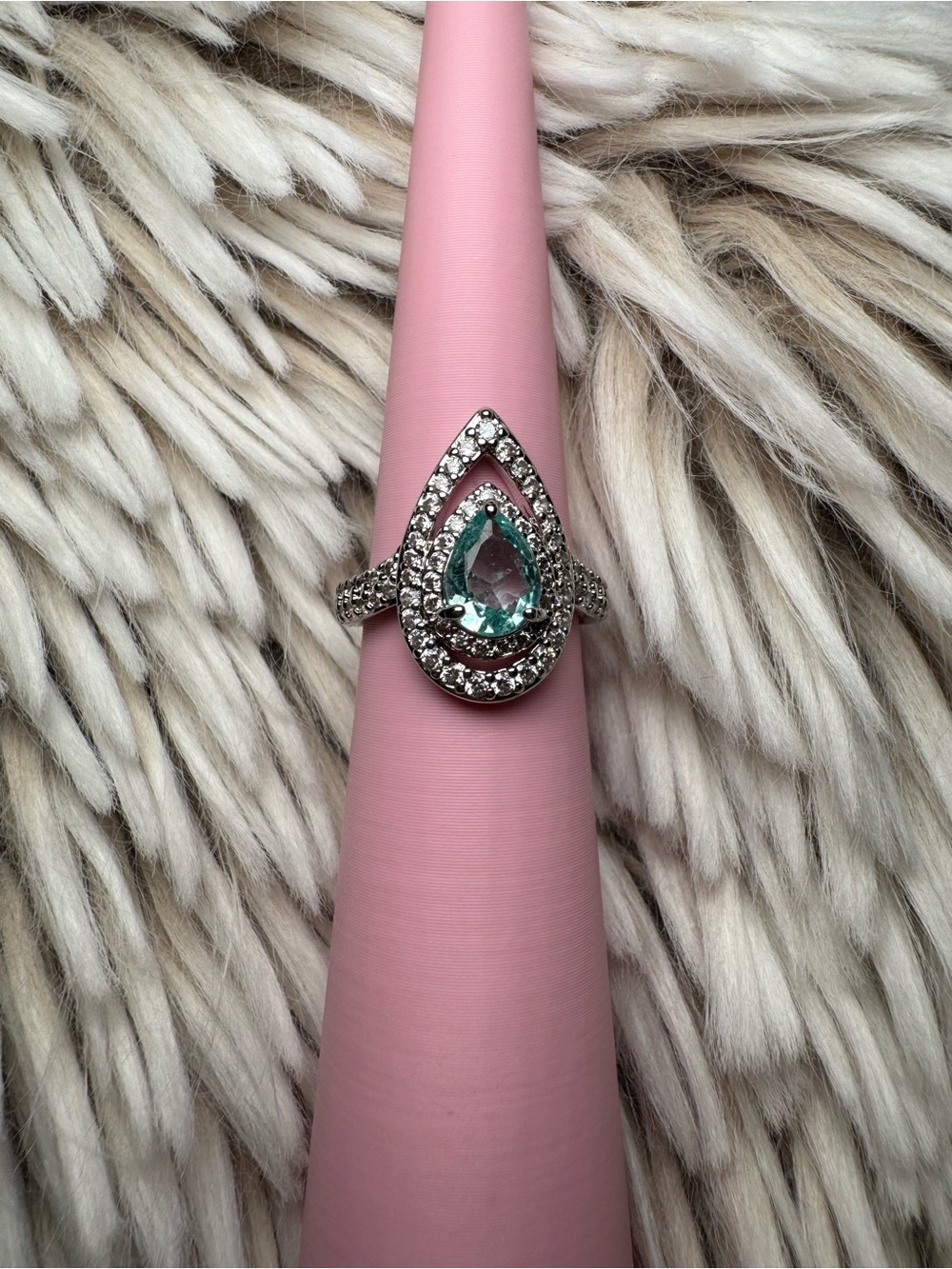 Mint tourmaline ring
